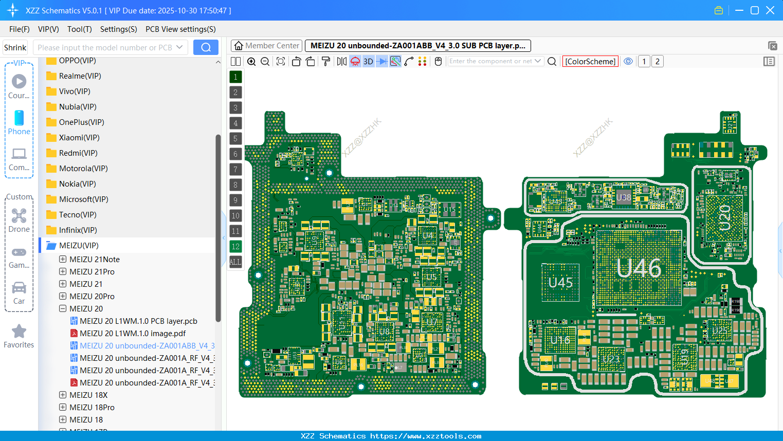 MEIZU 20 Unbounded-ZA001ABB_V4_3.0 SUB PCB Layer